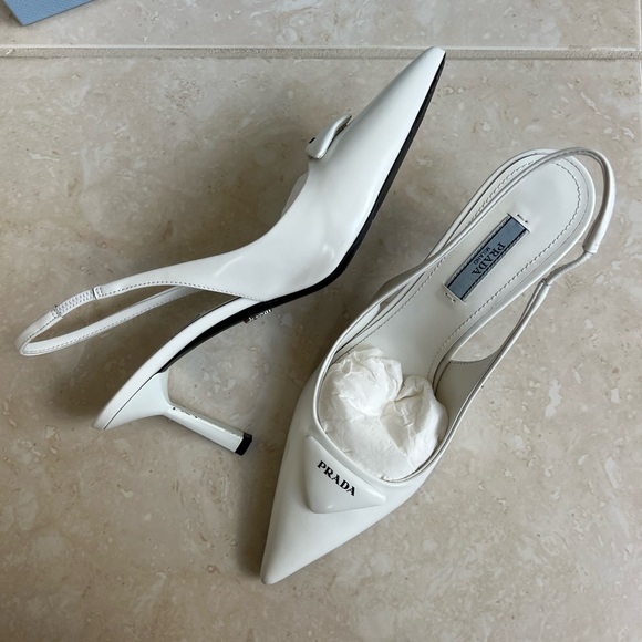 PRADA White Slingback Pumps - Picture 9 of 16
